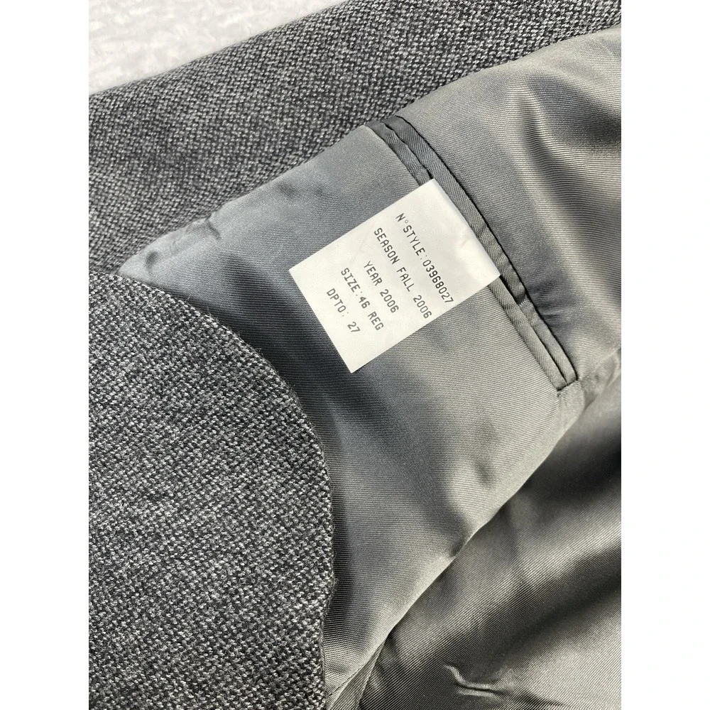 Vintage Brooks Brothers Men'sWool Blazer Black Gray Herringbone Tweed Jacket 46R